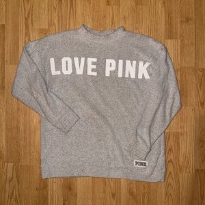 Victoria's Secret Love PINK Gray Sweater